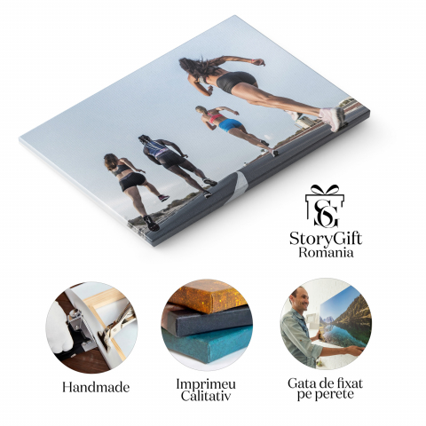 Tablou Canvas Alergare în Aer Liber: Exercițiu și Prietenie, Marime 40x25CM [1]