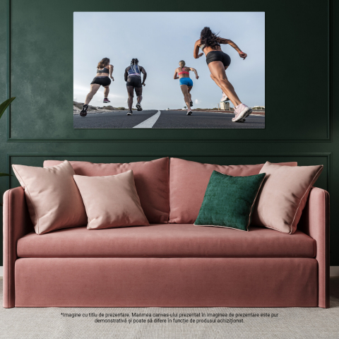 Tablou Canvas Alergare în Aer Liber: Exercițiu și Prietenie, Marime 40x25CM [3]
