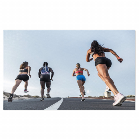 Tablou Canvas Alergare în Aer Liber: Exercițiu și Prietenie, Marime 40x25CM