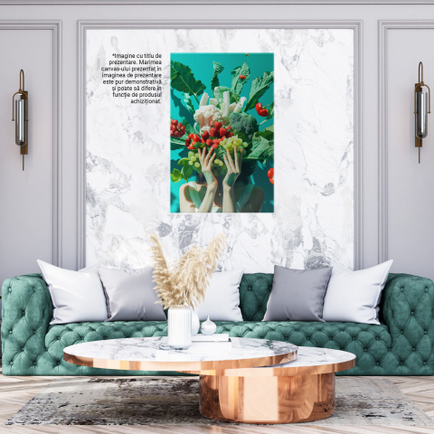 Healthy Eating – Woman Holding Fresh Fruits and Vegetables, Marime 40x25CM [2]