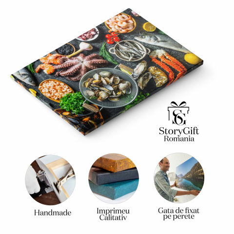 Alimente Dietetice Sănătoase: Varietate de Fructe de Mare Proaspete, Marime 40x25CM [1]