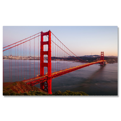 Tablouri Canvas - Tablou Canvas Amurg cu Varfuri Montane si Velier peisaj, amurg, varfuri montane, velier, natura 2174 40x25CM