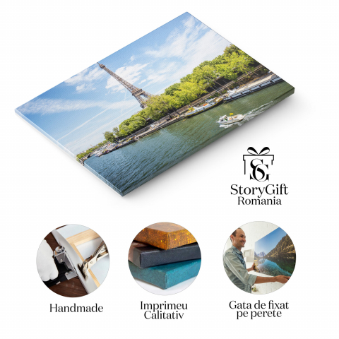 Apus de Soare la Paris – Turnul Eiffel – Tablou Canvas, Marime 40x25CM [1]