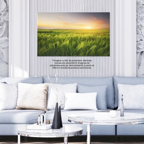 Apus de Soare în Câmpul de Grâu Vara: O Serenitate Rurală, Marime 40x25CM [2]