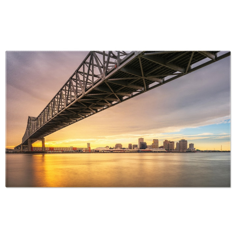 Tablouri Canvas - Tablou Canvas: Apus la Los Angeles - Privire Aeriana asupra Infrastructurii Urbane 40x25CM