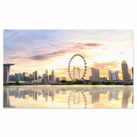 Oraș - Apus la Marina - Panorama Strălucitoare, Marime 40x25CM