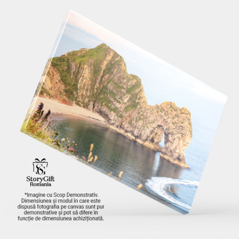 Tablou Canvas Apus la Usa Durdle cu Flori Salbatice apus, coasta, Durdle Door, flori 1736 40x25CM [3]