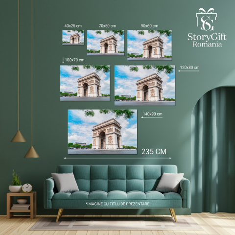 Arcul de Triumf în Paris: Simbolul Eleganței Europene, Marime 40x25CM [3]