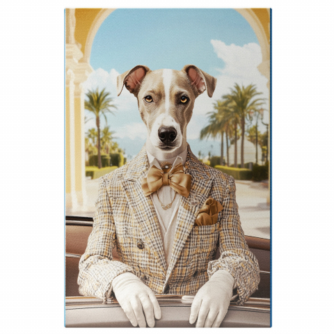 Tablouri -  Tablou Canvas Personalizat Aristocrat În Mașină VintageMarime 40x25CM