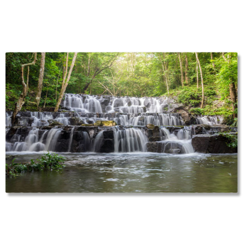 Tablouri Canvas - Tablou Canvas Armonie Naturala: Huay Mae Khamin, cascada, padure, peisaj natural, prospetime, relaxare 801 40x25CM