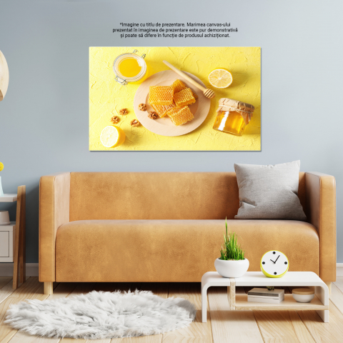 Tablouri Canvas - Tablou Canvas - Aroma Naturala - Miere si Nuci in Borcane 40x25CM