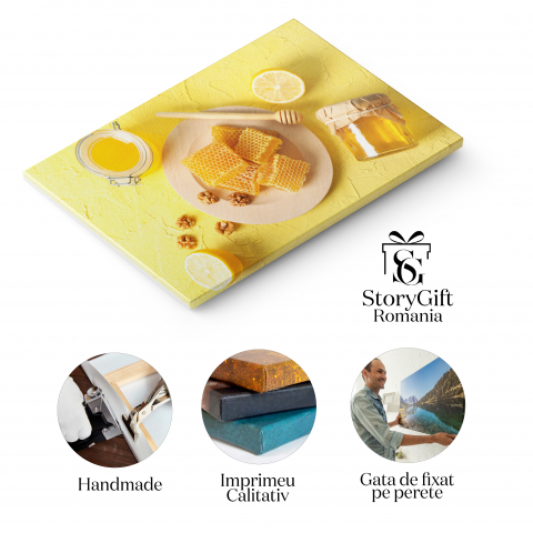 Tablou Canvas - Aroma Naturala - Miere si Nuci in Borcane 40x25CM [1]