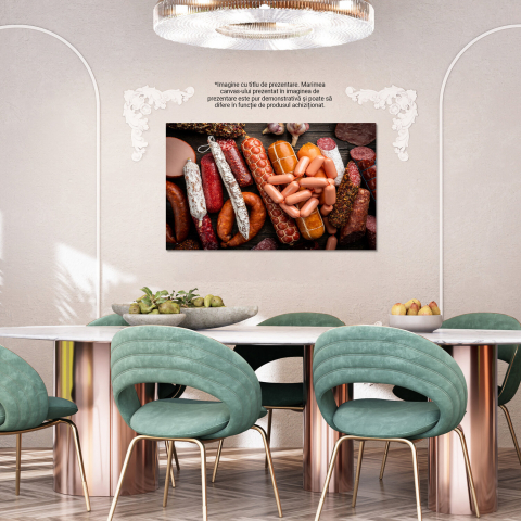Tablou Canvas cu Gustări Tradiționale - Salamuri și Arome, Marime 40x25CM [3]