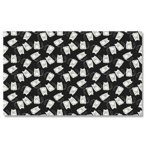 Diverse - Tablou Canvas: Arta amuzanta, pisica alb-negru intr-un model realizat manual 40x25CM