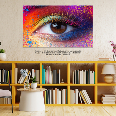 Tablou Canvas - Arta in Machiaj: Pigmenti Colorati 140x90CM [3]