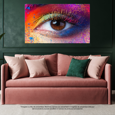 Tablou Canvas - Arta in Machiaj: Pigmenti Colorati 140x90CM [4]