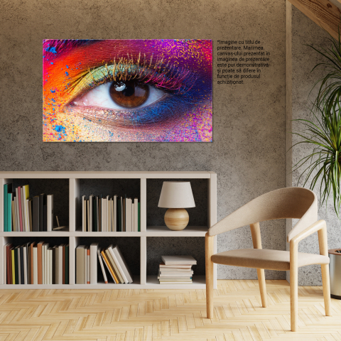 Tablou Canvas - Arta in Machiaj: Pigmenti Colorati 140x90CM [2]