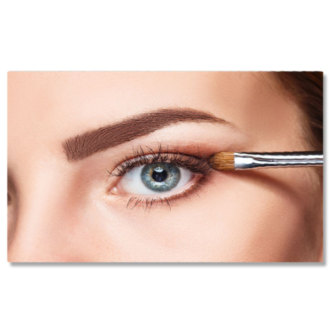 Meserii - Tablou Canvas - Arta machiajului: Frumusete, pudera, panza feminina, stil profesional 40x25CM