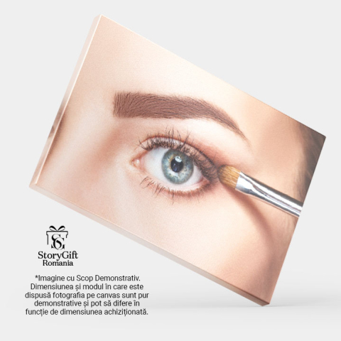 Tablou Canvas - Arta machiajului: Frumusete, pudera, panza feminina, stil profesional 40x25CM [3]