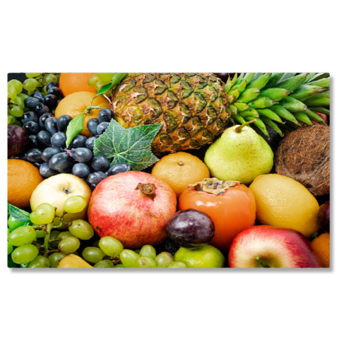 Mâncare - Tablou Canvas Asortiment de Fructe Tropicale, fruit, apple, banana, grape, orange 502 40x25CM