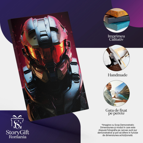 Tablou Canvas:  Astronaut Modern Portretul Aventurierului Spatial - Fotografie Conceptuala Pictura Digitala 40x25CM [2]