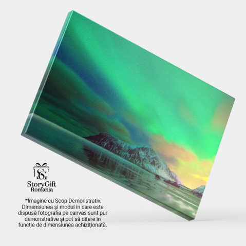 Tablou Canvas Aurora Boreala Cu Lentile de Filtru Islanda, Peisaj, Noapte, Univers, Luminile Nordului 589 40x25CM [3]