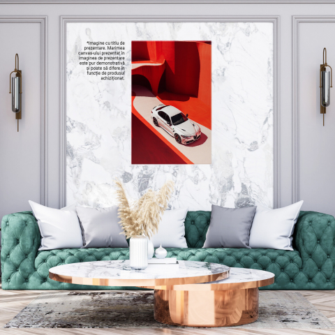 Alfa Romeo Giulia GTA pe Drum – Pictură Digitală a unui Autoturism Alb, Marime 40x25CM [2]