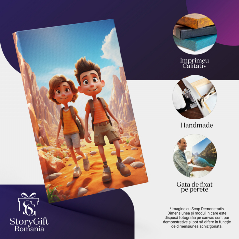 Tablou Canvas - Aventura în Cuplu: Plimbare prin Canionul Nesfârșit, Marime 40x25CM [1]