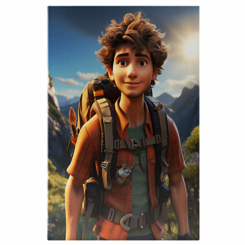 Tablou Canvas - Aventurier pe Munte în Aventura Perfectă, Marime 40x25CM