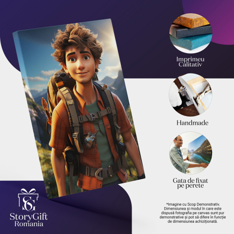 Tablou Canvas - Aventurier pe Munte în Aventura Perfectă, Marime 40x25CM [1]