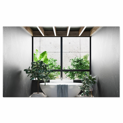 Diverse - Tablou Canvas: Eleganța unei Băi Luminoase cu Accente Marron, Marime 40x25CM