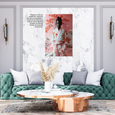 Bărbat African în Kimono lângă Peretele Desenat - Pictură Digitală, Marime 40x25CM [2]