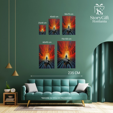 Bărbat pe Drum - Tablou Canvas Abstract, Marime 40x25CM [2]