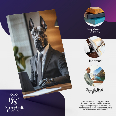  Tablou Canvas Personalizat Tablou Canvas Costum Negru Laptop și MănușiMarime 70x50CM [3]