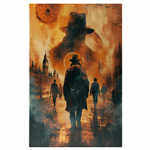 Viteza Motociclistului cu Cască de Protecție pe Motocicletă - Pictură Digitală, Marime 40x25CM