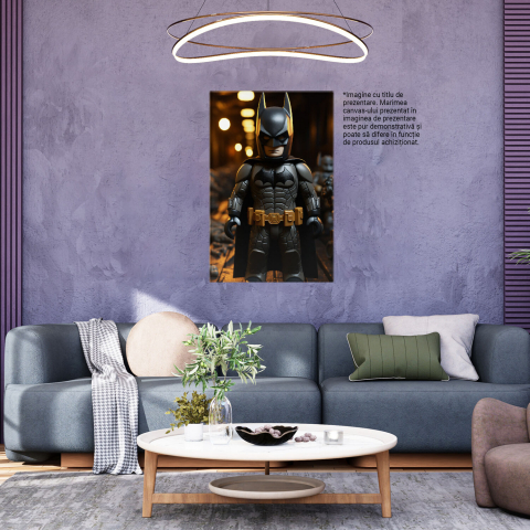 Tablou Canvas Batman în Stil Lego | Pictură Digitală cu Erou Fictiv, Marime 40x25CM [3]