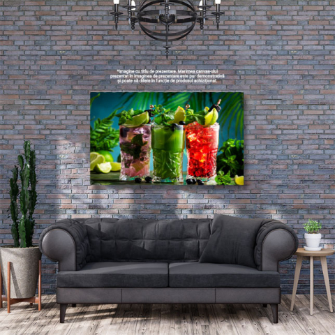 Tablou Canvas: Bauturi Cocktail si Instrumente de Bar 40x25CM [2]