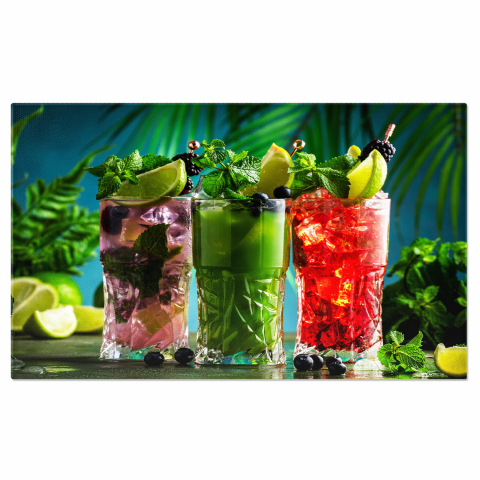 Băuturi - Tablou Canvas Băuturi Cocktail și Instrumente de Bar - Decor Modern pentru Baruri și Bucătării, Marime 40x25CM