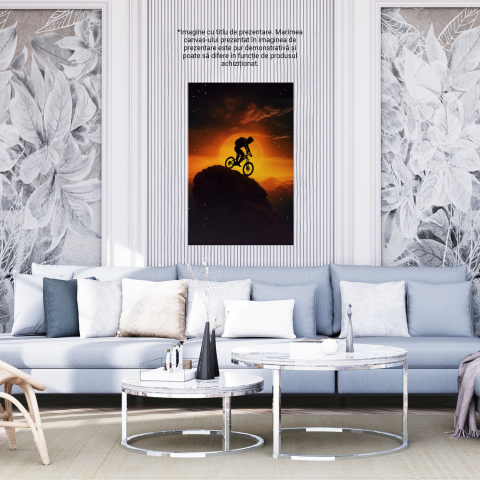 Biciclist pe Stânci – Pictură Digitală ce Îmbină Pericolul cu Pasiunea, Marime 40x25CM [3]