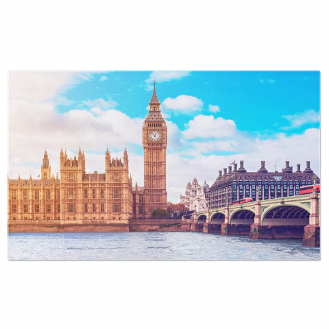 Atracții Turistice - Tablou Canvas Big Ben: Simbol Britanic și Destinație Turistică în Westminster, Marime 40x25CM