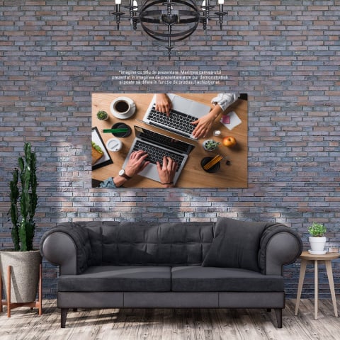 Birou de Afaceri cu Accente de Lemn: Spațiu de Lucru Modern, Marime 40x25CM [3]