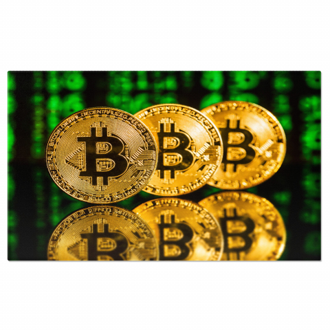 Diverse - Tablou Canvas: Bitcoin și Viitorul Criptomonedelor, Marime 40x25CM