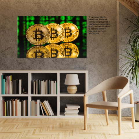 Tablou Canvas: Bitcoin și Viitorul Criptomonedelor, Marime 40x25CM [2]