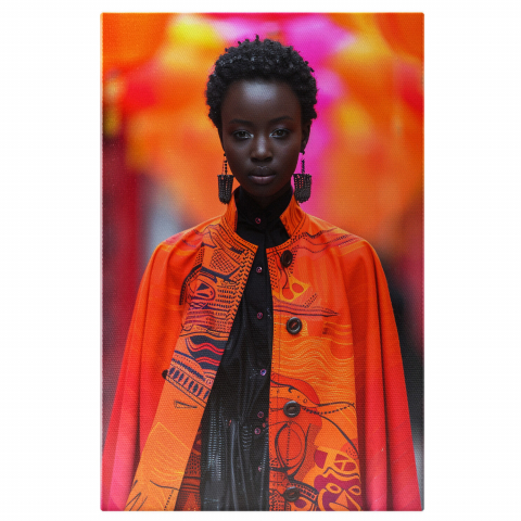 Doamnă cu Păr Scurt în Cămașă Neagră - Pictură Digitală, Marime 40x25CM