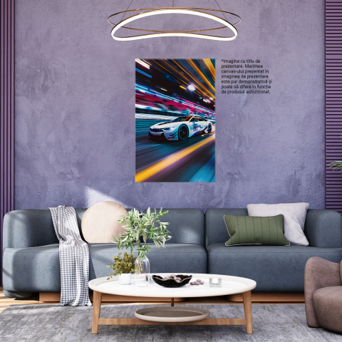Tablou Canvas - BMW în Viteză cu Scântei din Asfalt, Marime 40x25CM [2]