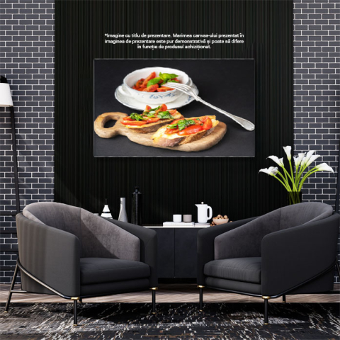 Tablou Canvas - Bruschetta cu Rosii Cherry: Gustare Culinara cu Ingrediente Proaspete si Gust Autentic Italian 40x25CM [2]
