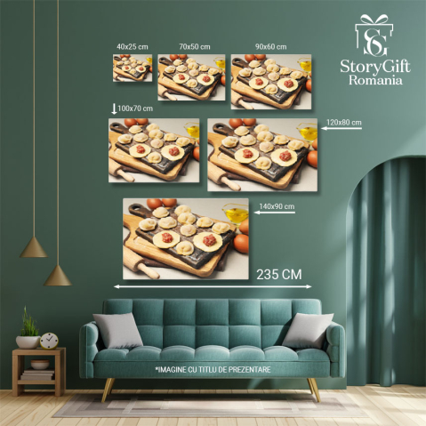 Tablou Canvas - Bucatarie rusa, gatit, snack traditional, ravioli 40x25CM [4]