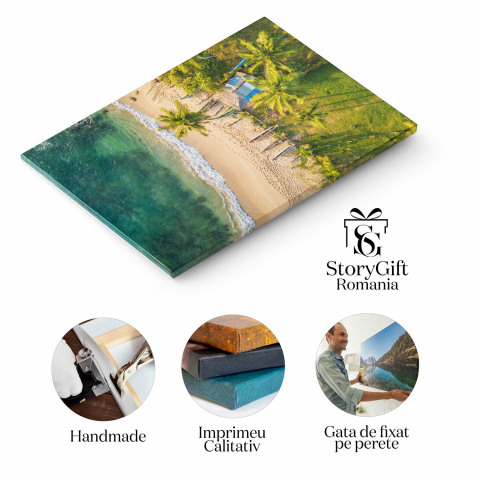 Bucurie la Plajă - Vedere Aeriană la Răsărit de Soare, Marime 40x25CM [1]