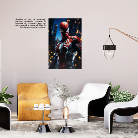 Tablou Canvas:  Bust SpiderMan Roșu- Animații Pictura Digitala 40x25CM [1]