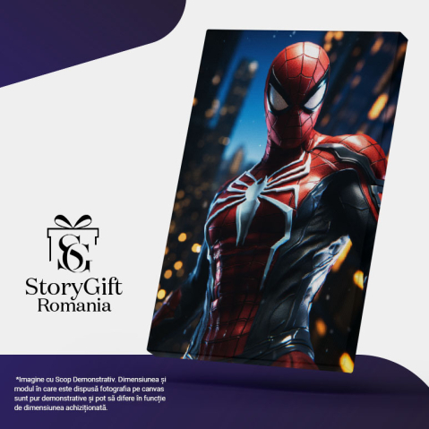 Tablou Canvas:  Bust SpiderMan Roșu- Animații Pictura Digitala 40x25CM [4]